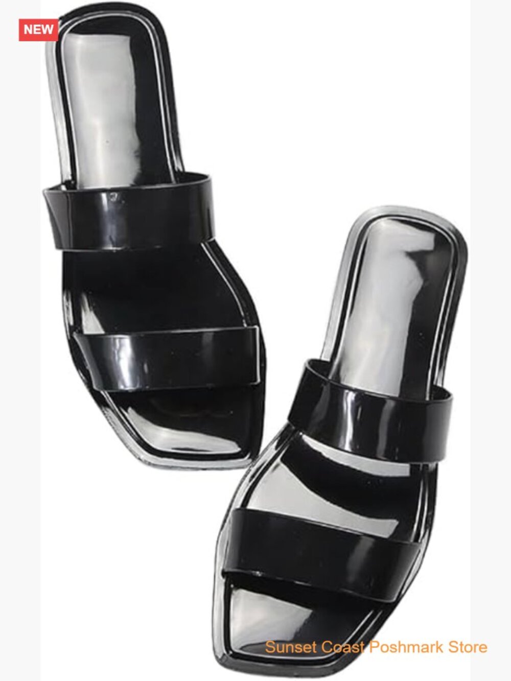 Clear Transparent Jelly Sandals Adjustable Strap Slip On Slides
